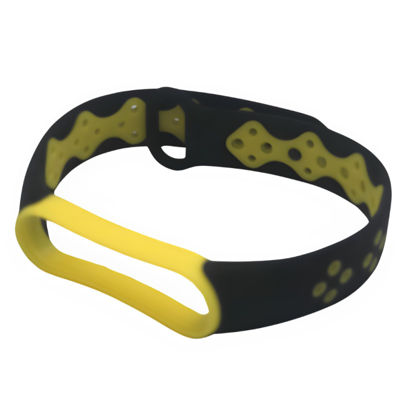Bracelet pour Montre Mi Smart Band 5/6/7 - Noir/Jaune — ECO · Smarty Paris 18e